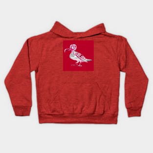 red seagull in mayan pattern ecopop Kids Hoodie